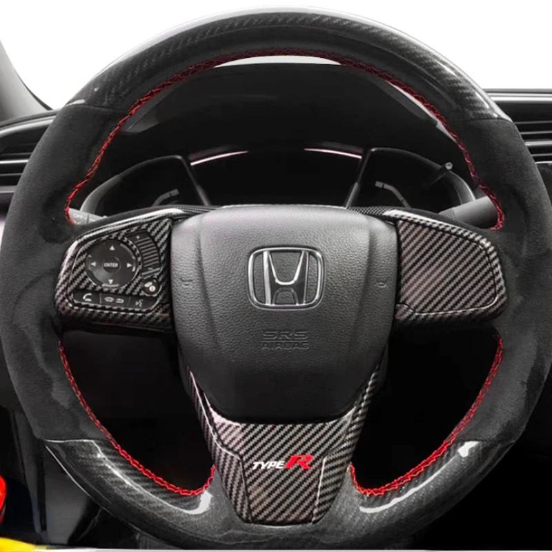 Custom leather suede hand sewn steering wheel cover For Honda CIVIC Accord X CRV Vezel Breeze INTEGRA Inspire car interior