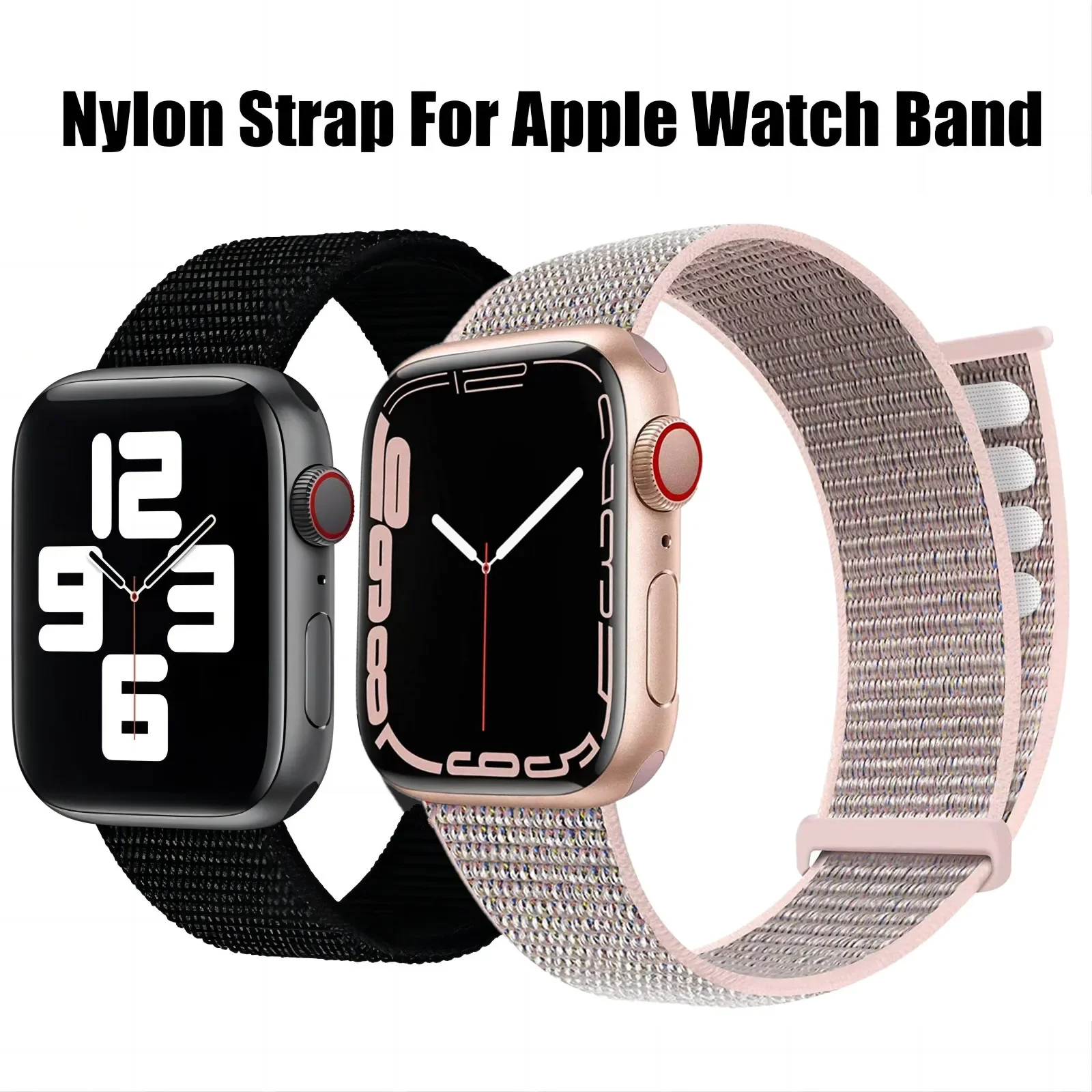 2 SZTUKI nylonowych pasków do Apple Watch Pasek 8 7 SE 6 5 4 Ultra 49MM 40MM 44MM 45MM 41MM Bransoleta akcesoria do IWatch Series 40mm — zdjęcie 3