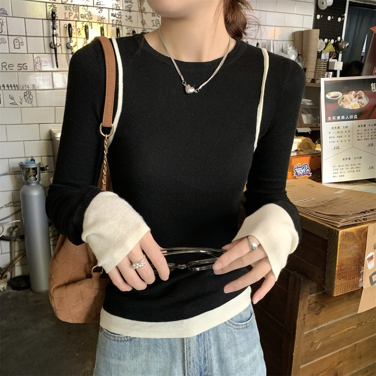 

Свитера Джемперы Пуловеры Женские Зимние Клетчатые Цветные Блоки Boxy Street Urban Y2K Harajuku Модная Культура Модный Панк Молодежный