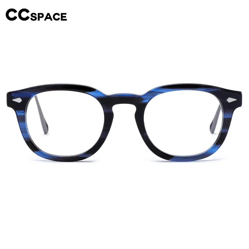 

55280 Round Glasses Men Brand Design Vintage Acetate Optical Glasses Frame Women Computer Goggles Clean Lens