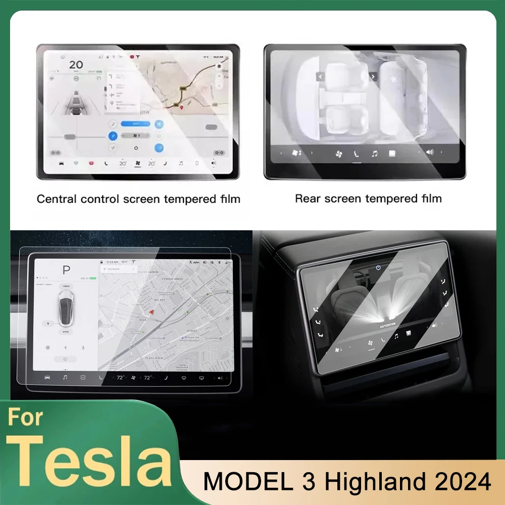 Pellicola protettiva in vetro temperato per Tesla Model 3 Highland 2024 Nuova pellicola protettiva per touch screen con controllo centrale della