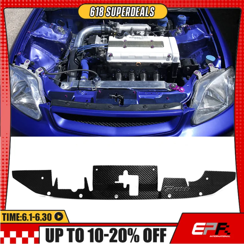For 1996-2000 Honda Civic EK Carbon Fiber Cooling Panel - Radiator Cooling Plate Cover