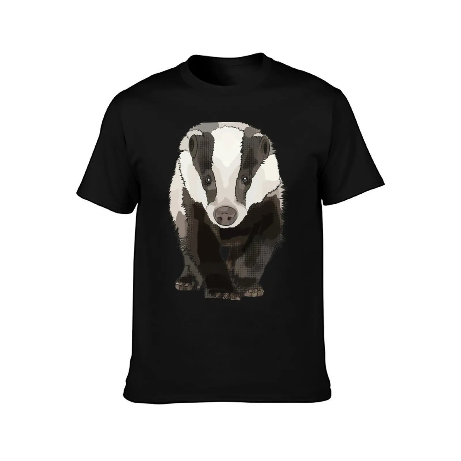 Teal Badger by www.BeeFoxTree.com T-Shirt cotton t shirts man 100% T-Shirt