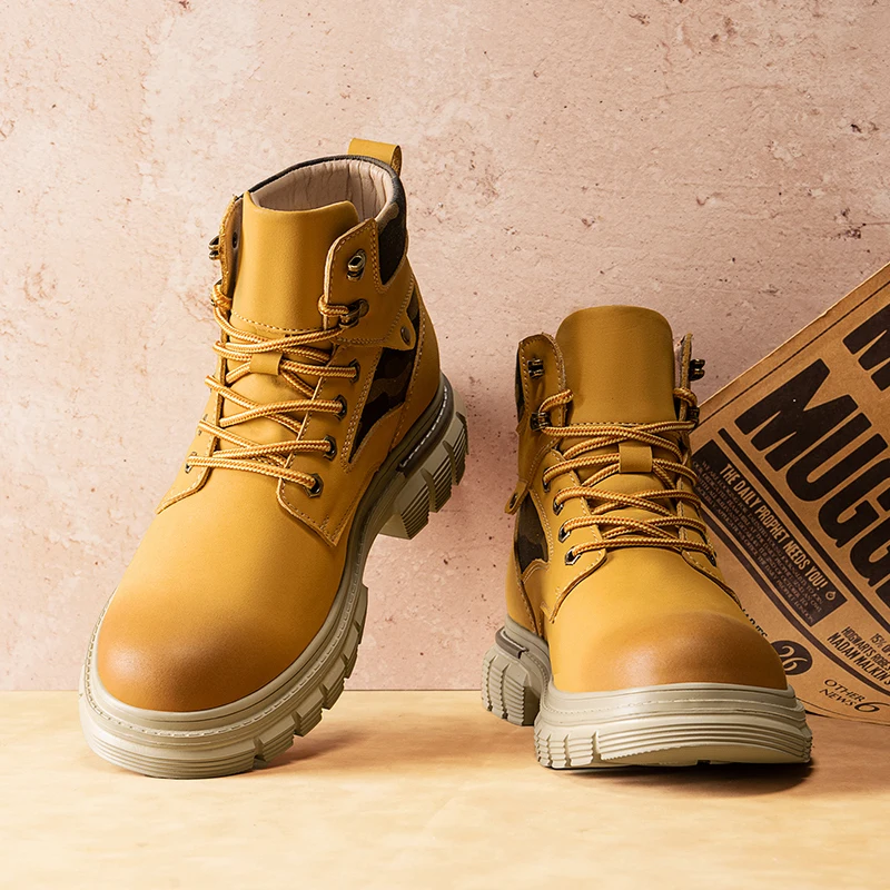 الرجال أحذية عالية أعلى بو بلون سميكة سوليد الدانتيل يصل حذاء من الجلد المألوف الأعمال حذاء رجالي غير رسمي #6