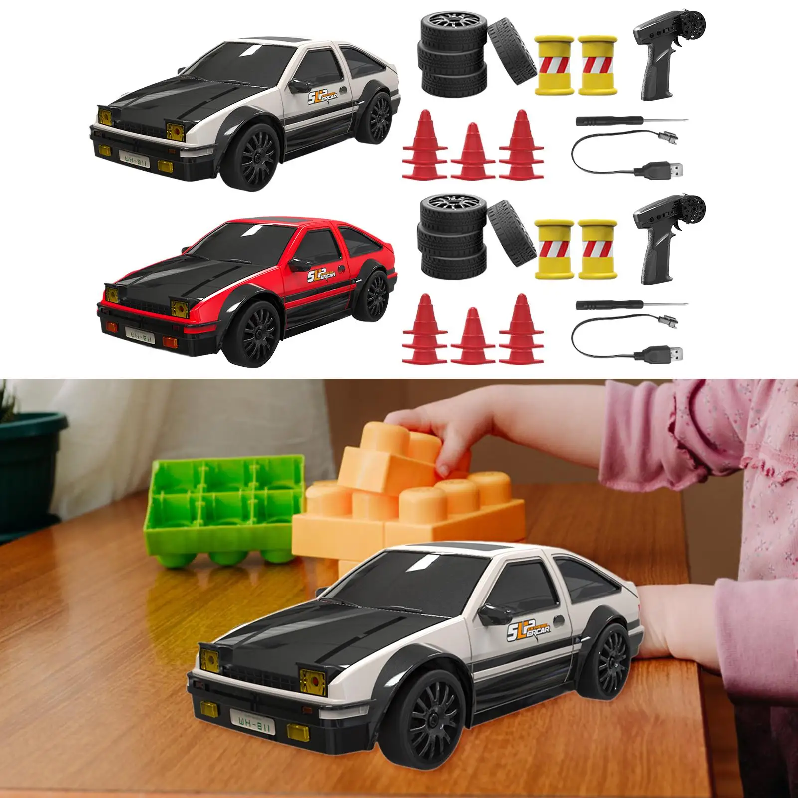 Modèle de voiture Drift pour garçons et filles, véhicule à grande vitesse, universel, cadeau, échelle 1/24