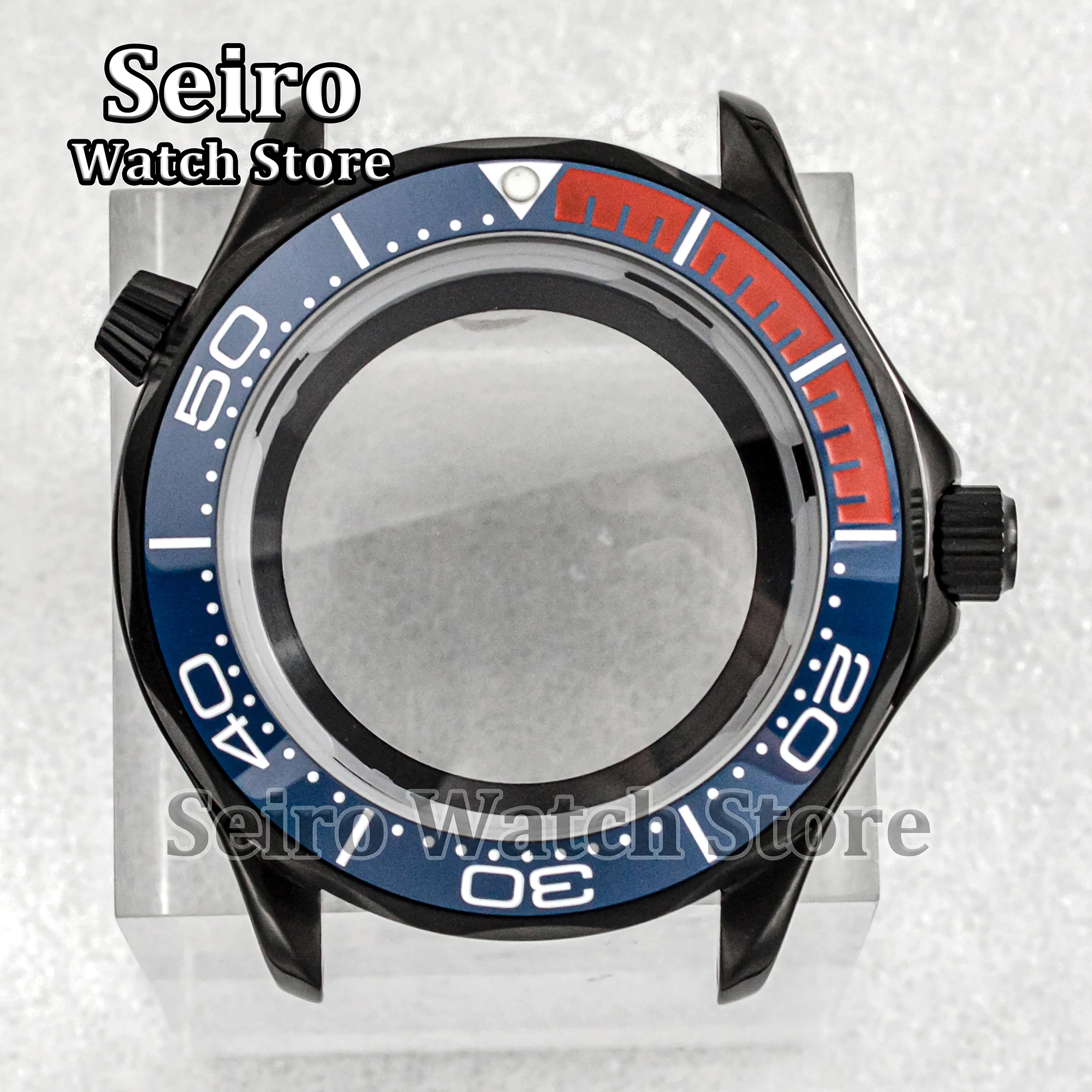 Watchcase de aço inoxidável para Seamaster, NH35 Case, Flat Glass Watch Modificação, NH36 Acessórios Movimento, 41mm Substituição