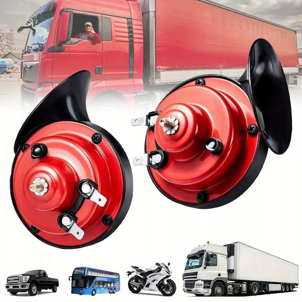 2 Klaxons Escargot Électriques Étanche Super Puissants pour Camion, Train, Bateau, Voiture - Double Klaxon ou Klaxon Simple
