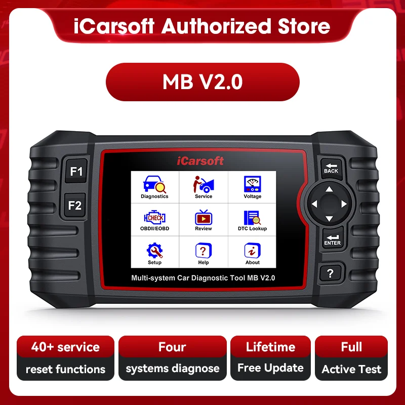 iCarsoft MB V2.0 OBD2 Diagnostics Tool FOR BENZ SPRINTER SMART DPF ABS EPB Injectors Coding Oil Reset Kit Free Upgrade Online