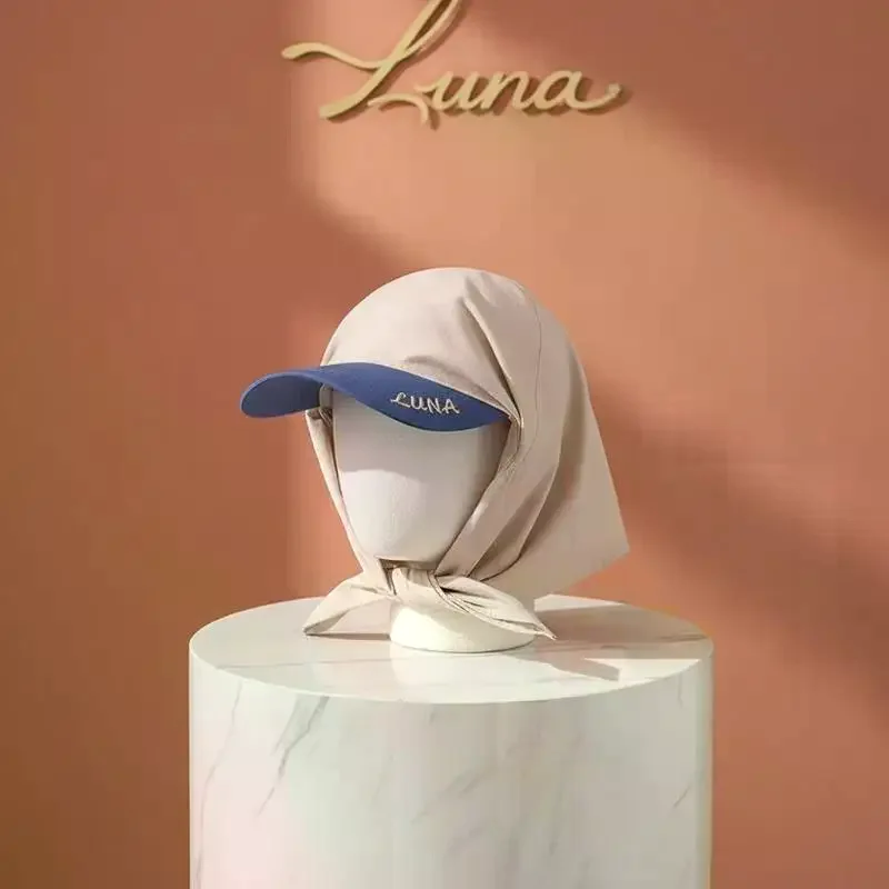 Women Contrast Brim Headscarf Sun Hat With UV Protection Lightweight Breathable Fabric For Beach Hiking Outdoor Daily Wear