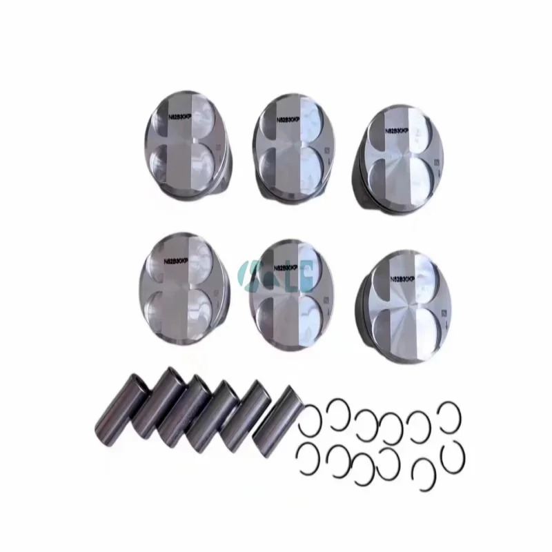 6PCs Pistons & Rings set Mahle 10.7:1 for BMW E82 E88 E90 128i 328i 3.0L n52b30a 11257558528 11257559434 11257536373 11257561848