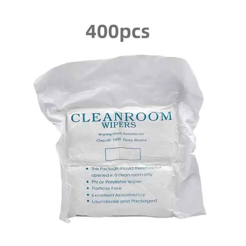400 Buah Kain Pembersih LCD Anti Statis 9.5*10 Bebas Serat Poliester Ruang Bersih Kain Bebas Debu Alat Perbaikan Layar LCD Ponsel