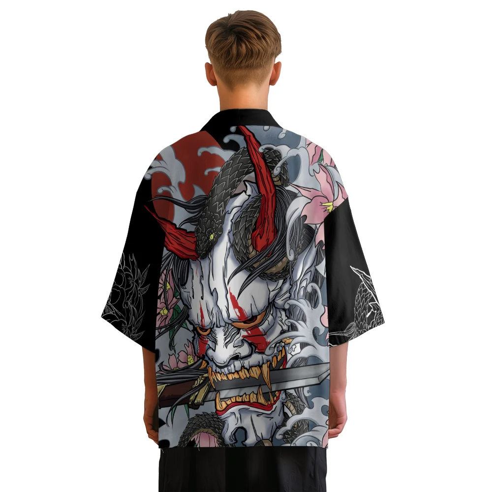 Summer Kimono Men Hawaiian Shirt Beach Cardigan Streetwear Kimono Fashion Women Yukata Japanese Clothes Trendy Bathrobes Haori