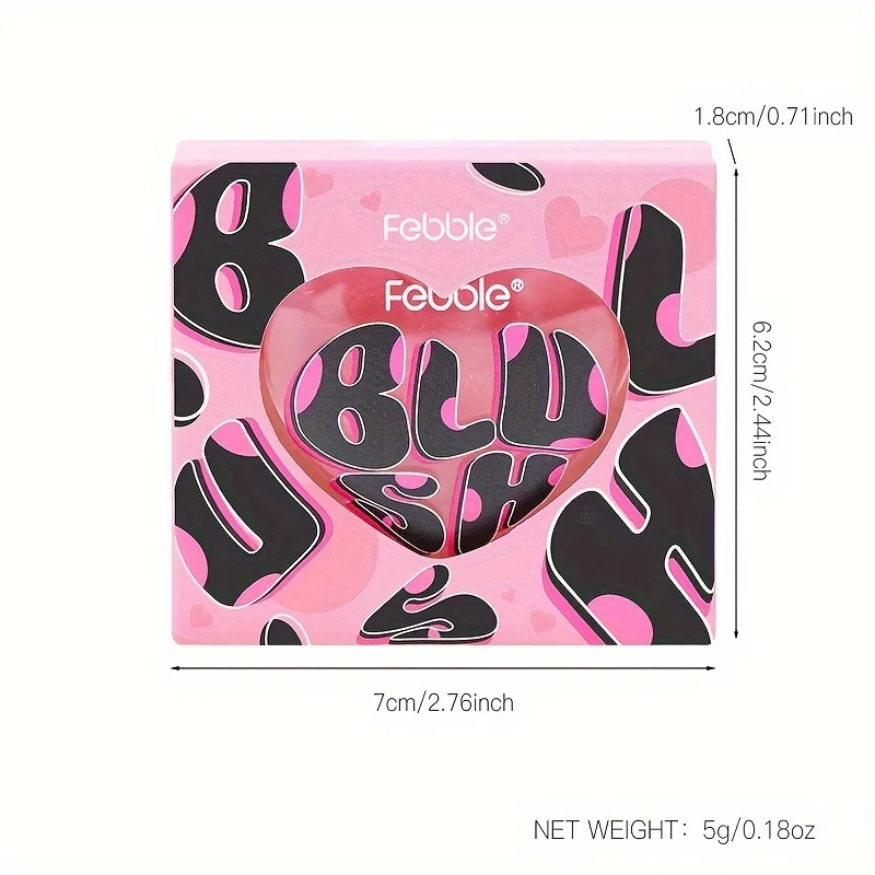 Febble Multifunctionele gezichtscrème Blush - kleurveranderende blos en lippenbalsem, glanzende make-up, kan dekking creëren, waterdichte vorm
