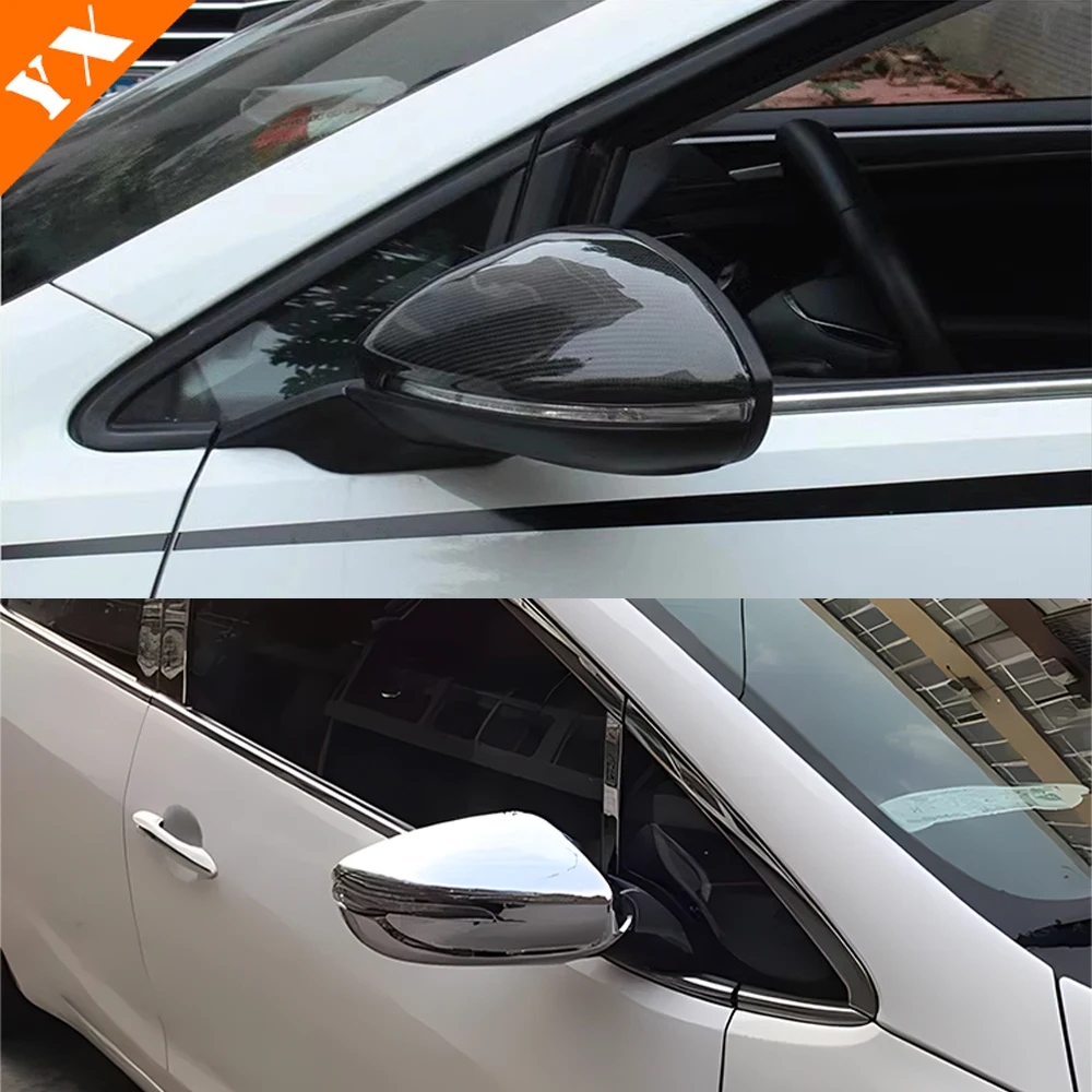 For KIA K3 GT 2020-2024 Carbon Chrome Car Side Mirror Cover Rear View Mirror Cover Decor Anti Scratch Sticker Frame Accessories