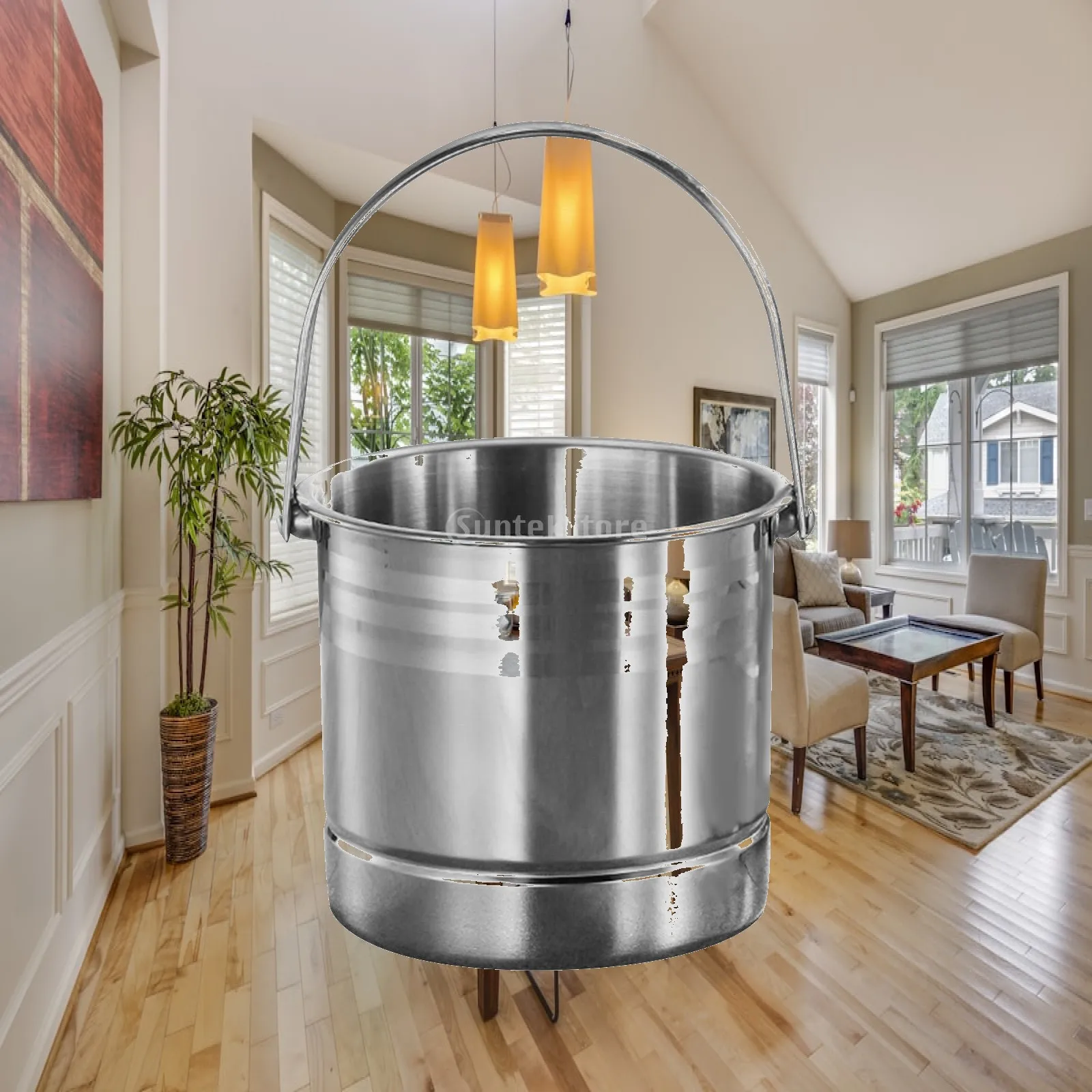 Ice Bucket 1.6L Beer Drinks Ice Tub Stainless Steel Champagne Bucket Wine Cooling Bucket for Outdoor Activities Entertaining BBQ