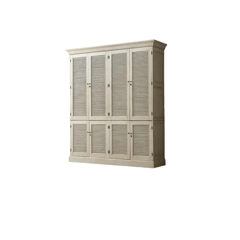 

American retro solid wood wardrobe oak French retro small apartment clothing cabinet