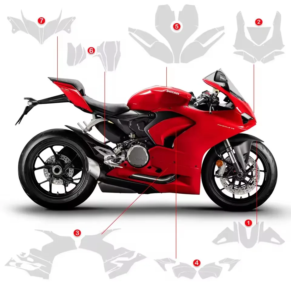 For Ducati PANIGALE V2 Paint Protective Film Transparent Protection Film Healing Scratch Resistant TPU PPF Fits PanigaleV2 2020-