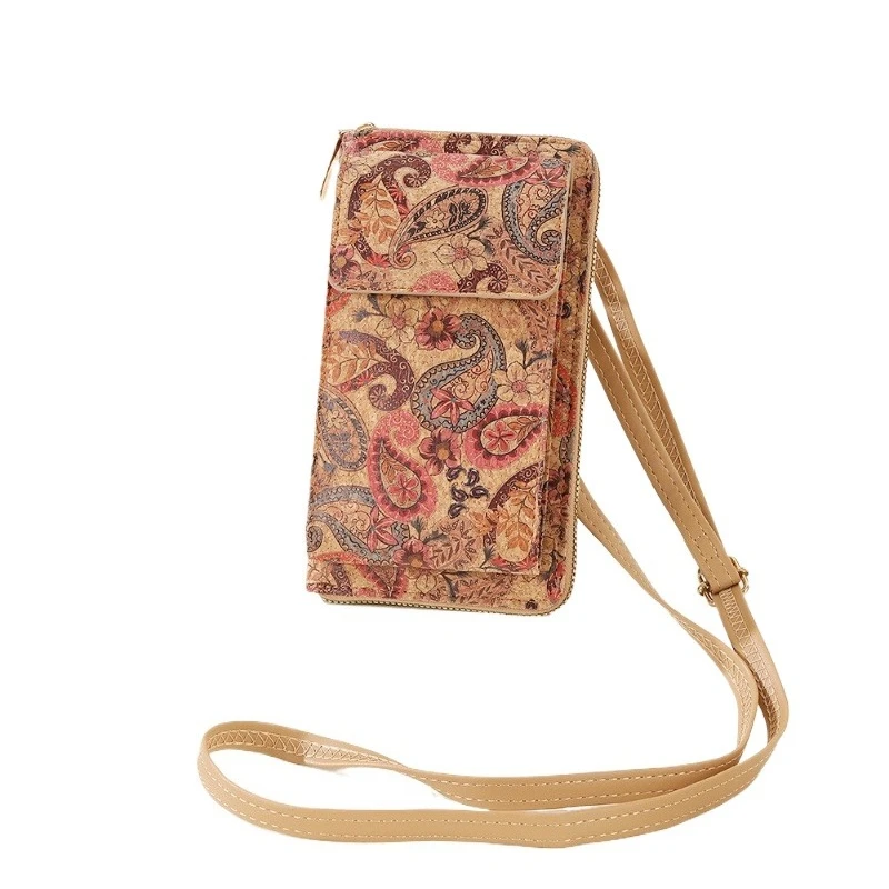 

2025 Women's Cork Cell Phone Bag Multifunctional Crossbody Bag