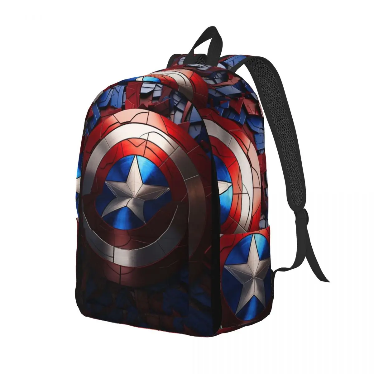 Custom Wallpaper Canvas Backpacks for Men Women Waterproof School College Captain America Bag Print Bookbags