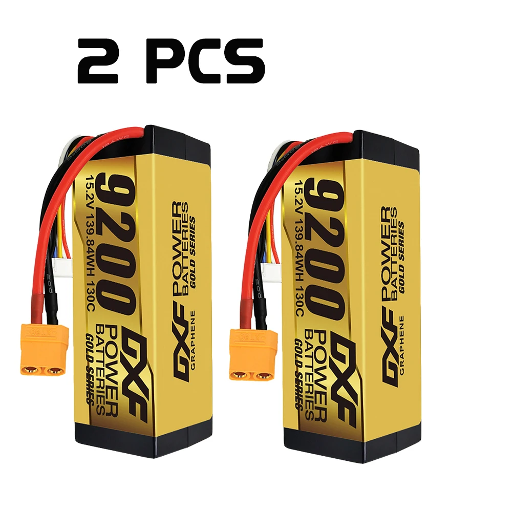 DXF Graphene Lipo 4S 9200mAh 130C 15.2V Batterij Gouden Versie Racing Serie Hardcase voor RC Auto Truck Evader BX Truggy 1/8 Buggy