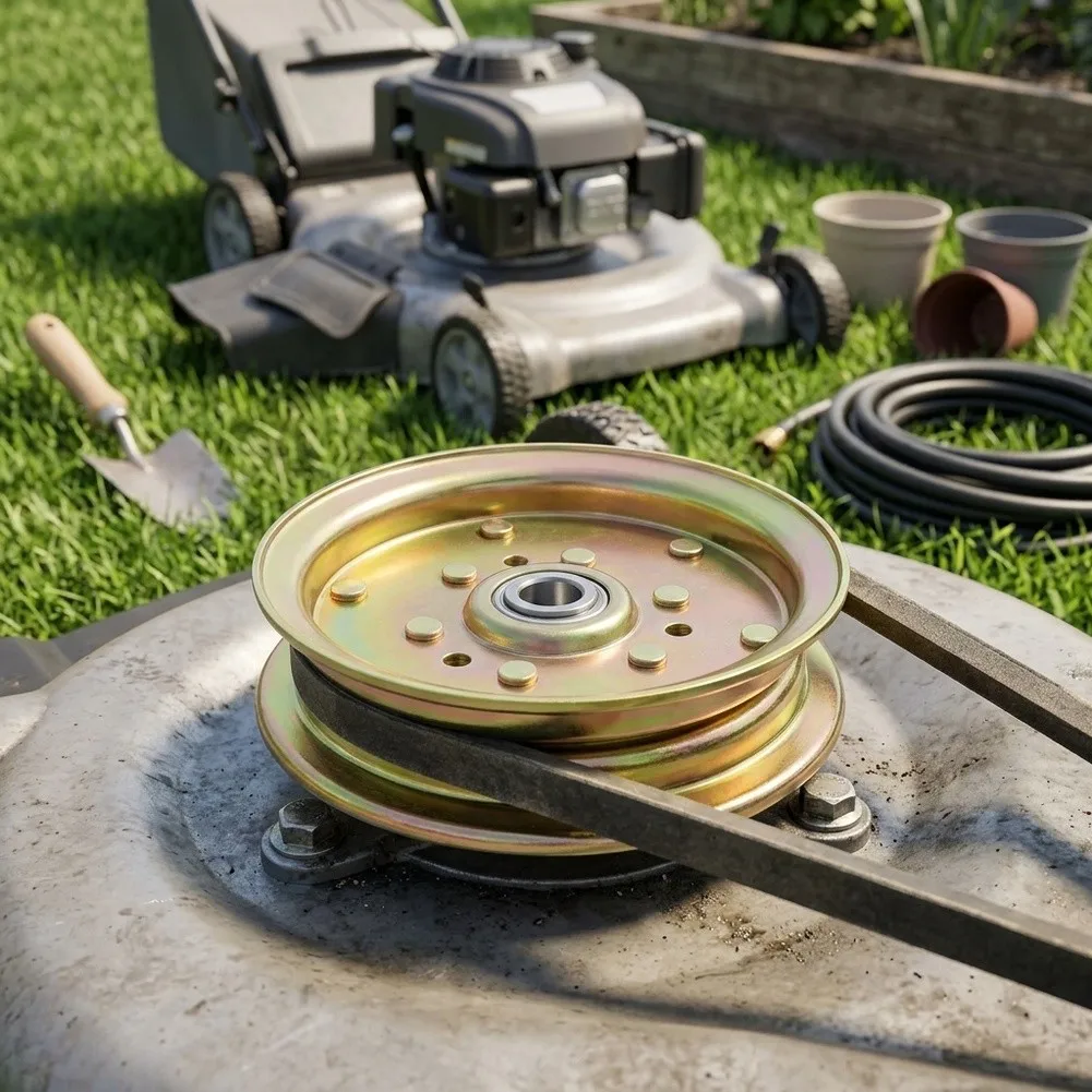 Power Transmission Part Flat Idler Pulley For Challenging Mowing Environments Robust Metal Construction High-performance Design