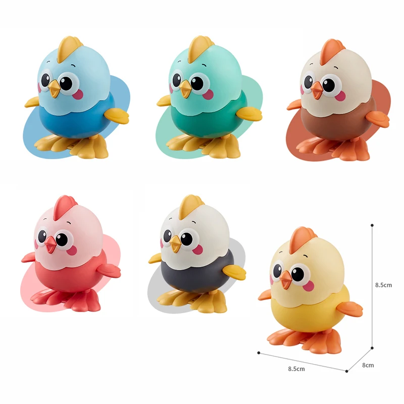 Cartoon Clockwork Chick Toy On Chain Chick Move Jump Little Chicken Baby Move Crawl Toys Interactief educatief speelgoed Kindergeschenken