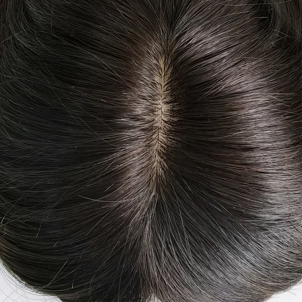 Melhor qualidade 100% mão amarrada peruca de cabelo humano europeu para mulheres 100% cabelo humano topper com desbaste cabelo 12-20 polegada