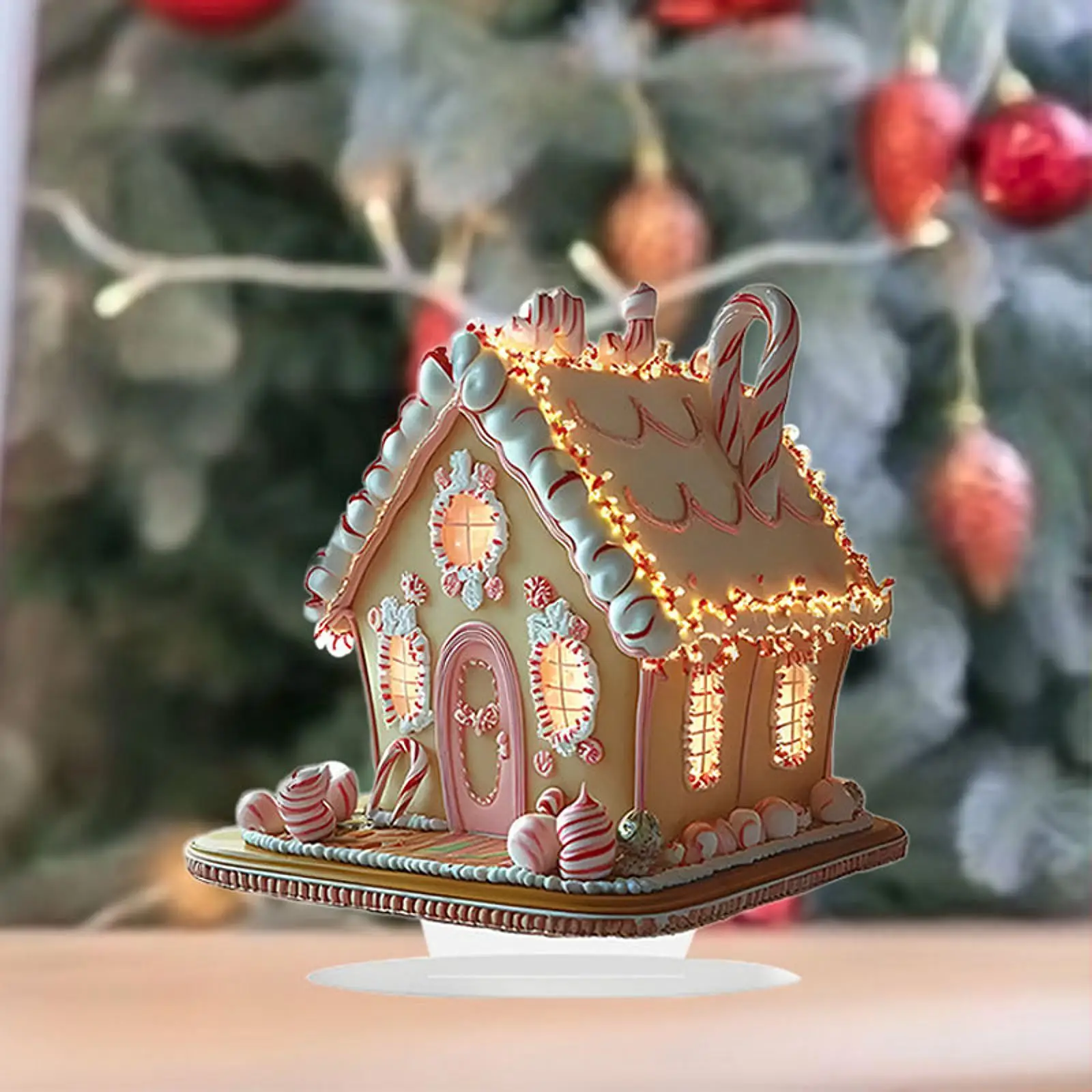 Christmas Mini Cake House Craft Ideal Gift Collection Tiny Ice Cream House Mockup for Living Room Bedroom Festival Party Office