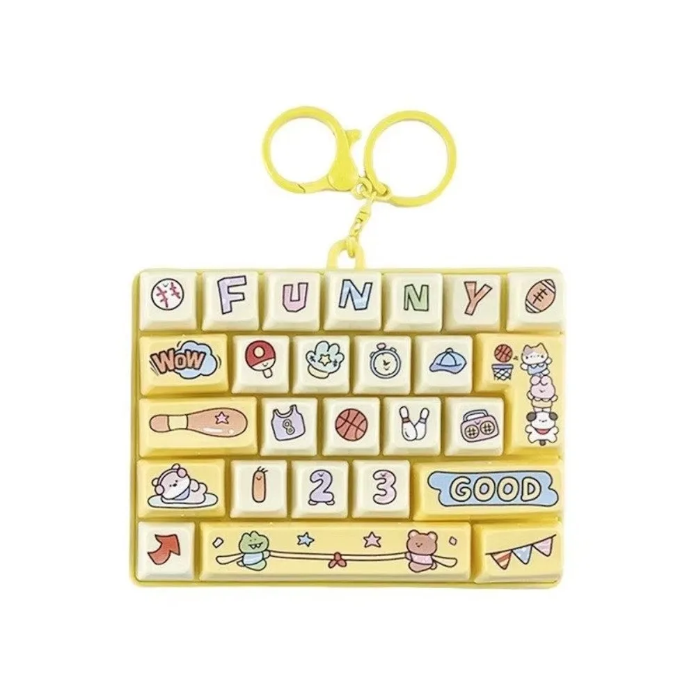 Clear Key Sounds Electronic Keyboard Hanging Design Gift Stress Relief Wooden Fish Design Children's Hanging Ornament