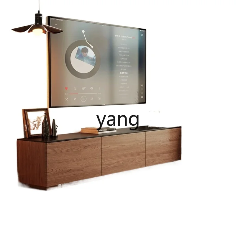 

LMM solid wood floor-to-ceiling antique TV cabinet walnut color locker living room