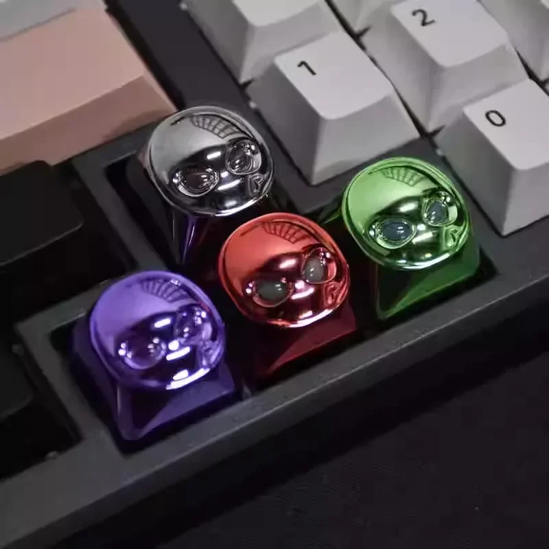 Alien-teclas transparentes 3D personalizadas, teclas de punto de dirección ESC, fantasma dorado, artesano, Teclado mecánico, accesorios para jugadores