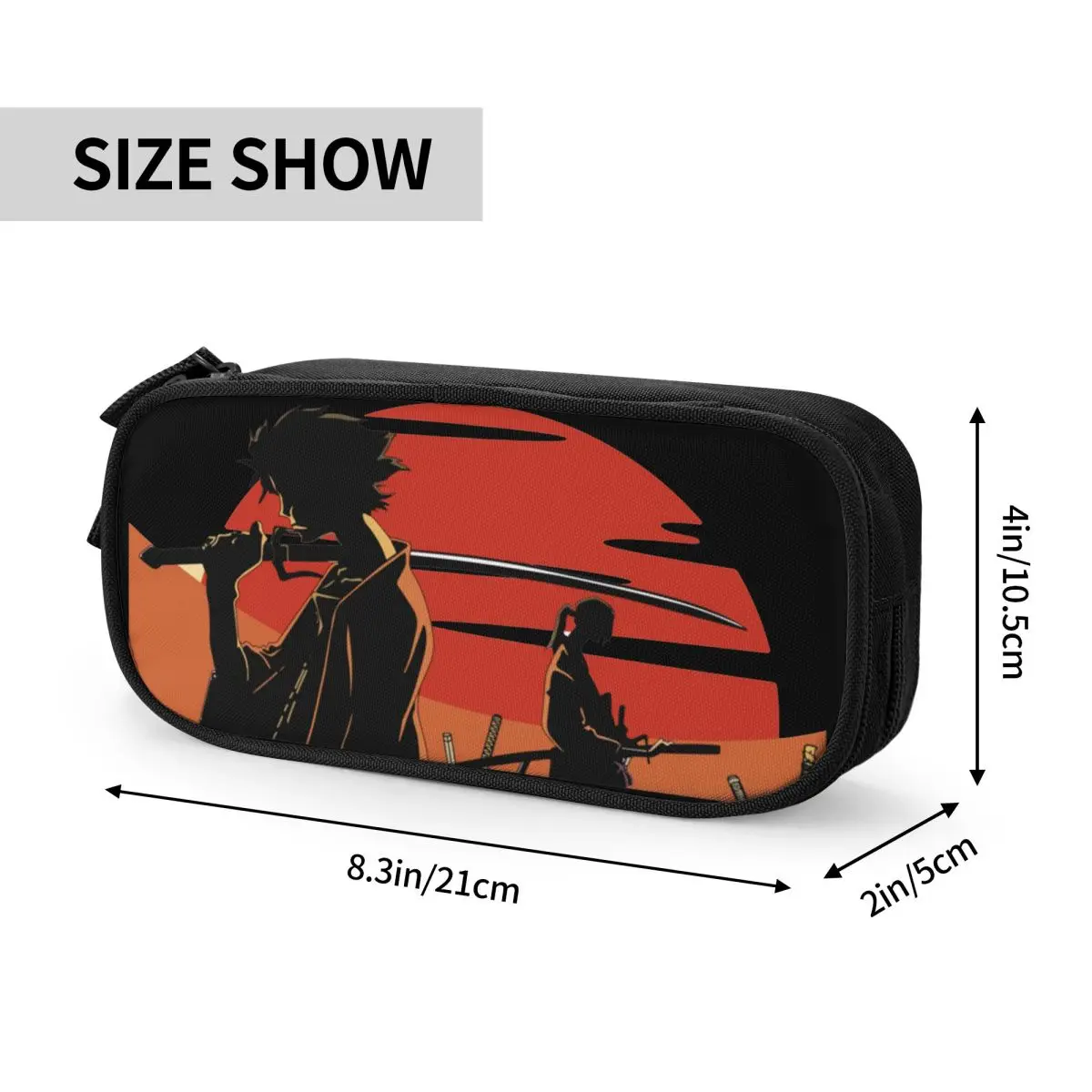 Jin And Mugen-estuches de lápices Samurai Champloo, caja de bolígrafos de Anime japonés, bolsa de gran capacidad para estudiantes, estuches de lápices escolares con cremallera