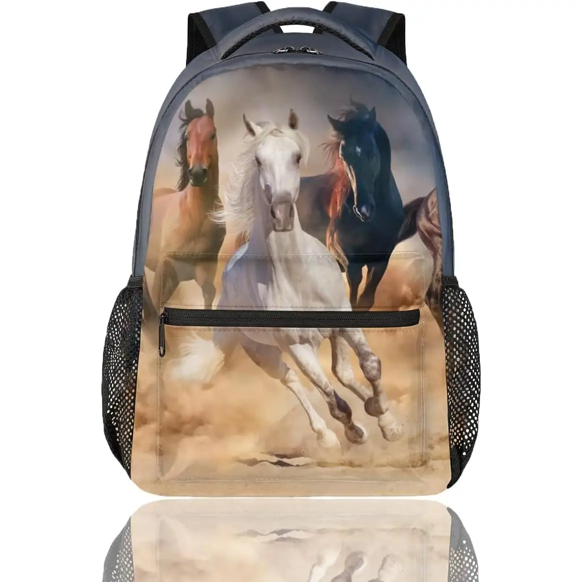 

Backpack for School, Running Horses Laptop Backpack Water Resistant Bookbag Computer Bag Travel Hiking Camping Rucksack Daypack