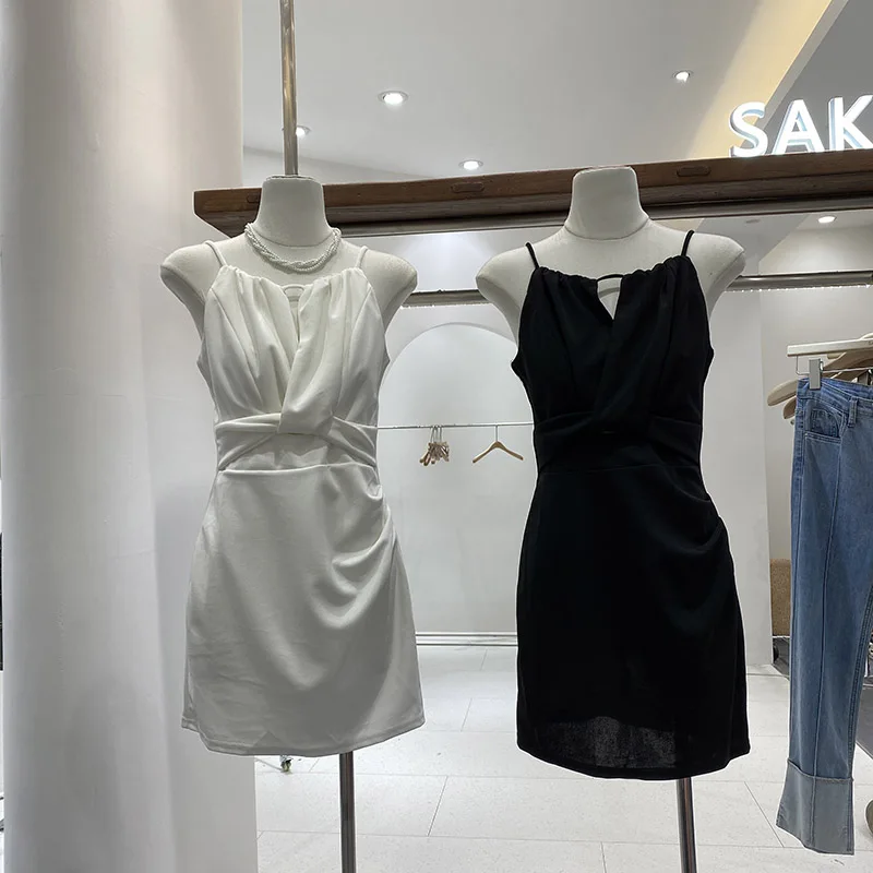 

Elegant White Wrap Dress Women's Summer 2024 Slimming Design Sensation Strapless Gown Commute Style No Sleeve Other Material