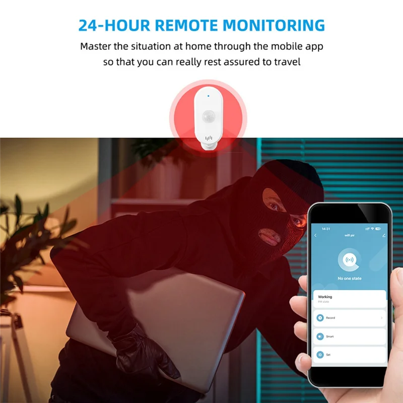 ABKN-Smart Life Tuya Wifi PIR محس حركة جسم الإنسان كاشف الأشعة تحت الحمراء كشف لنظام التحكم المنزلي الذكي