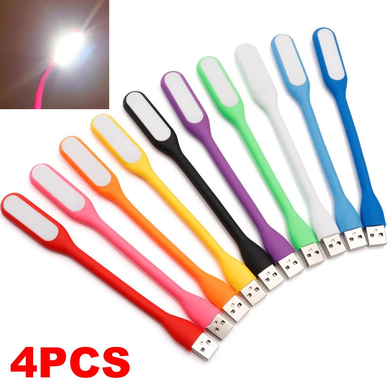 2 4PCS Mini USB LED Light Portable Book Reading Light LED Night Light DC 5V Foldable Eye Protection Lamp For Power Bank Computer