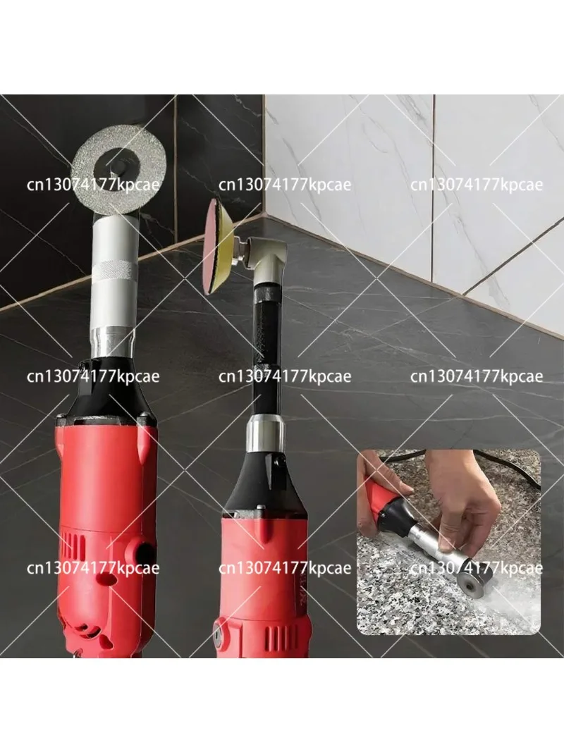 Electric Angle Grinder 90° Bend Right Angle Compact Handheld Polisher Multifunctional Tile Gap Cleaning Machine Variable Speed