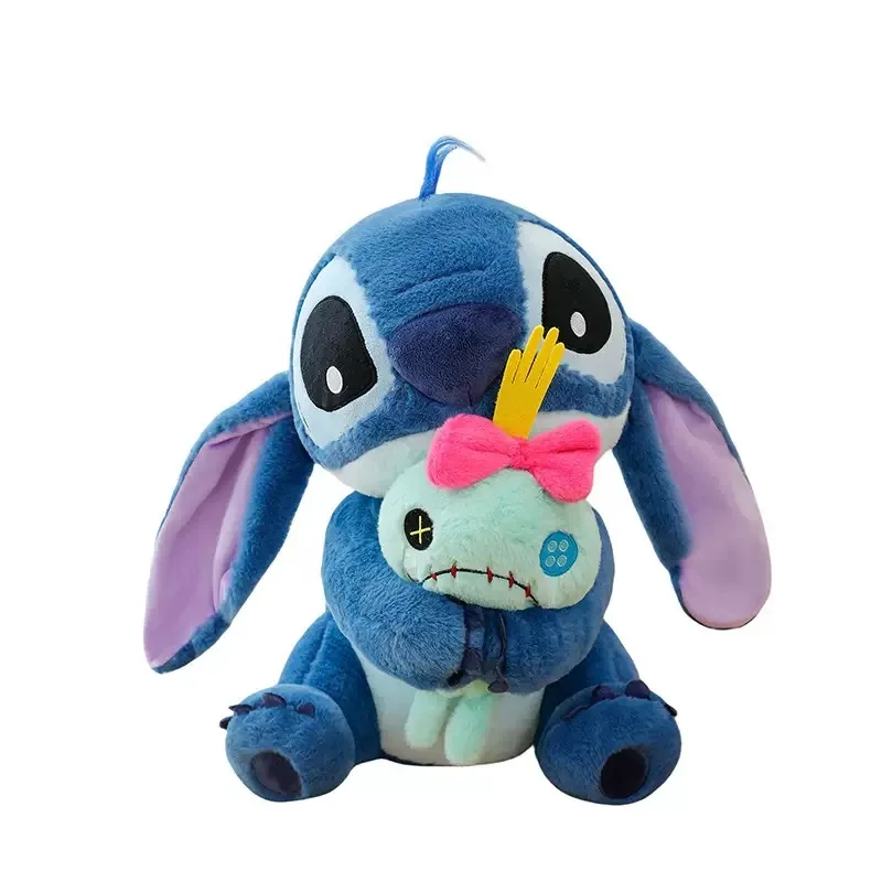 Figuras de Anime Stitch Hug Scrump de 25CM, muñecos de Lilo & Stitch, juguetes de dibujos animados, almohadas, juguete tranquilizador para niños, decoración de sofá, regalos de cumpleaños