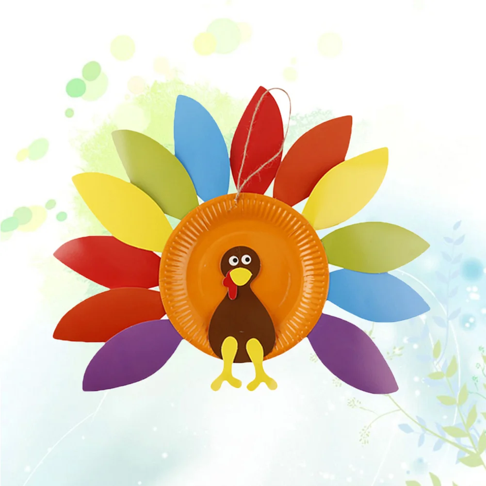 3 قطع من إكسسوارات عيد الشكر المصنوعة يدويًا لتزيين تركيا ومواد صياغة الأطفال وصديقة للبيئة وديكورات عيد الشكر الآمنة