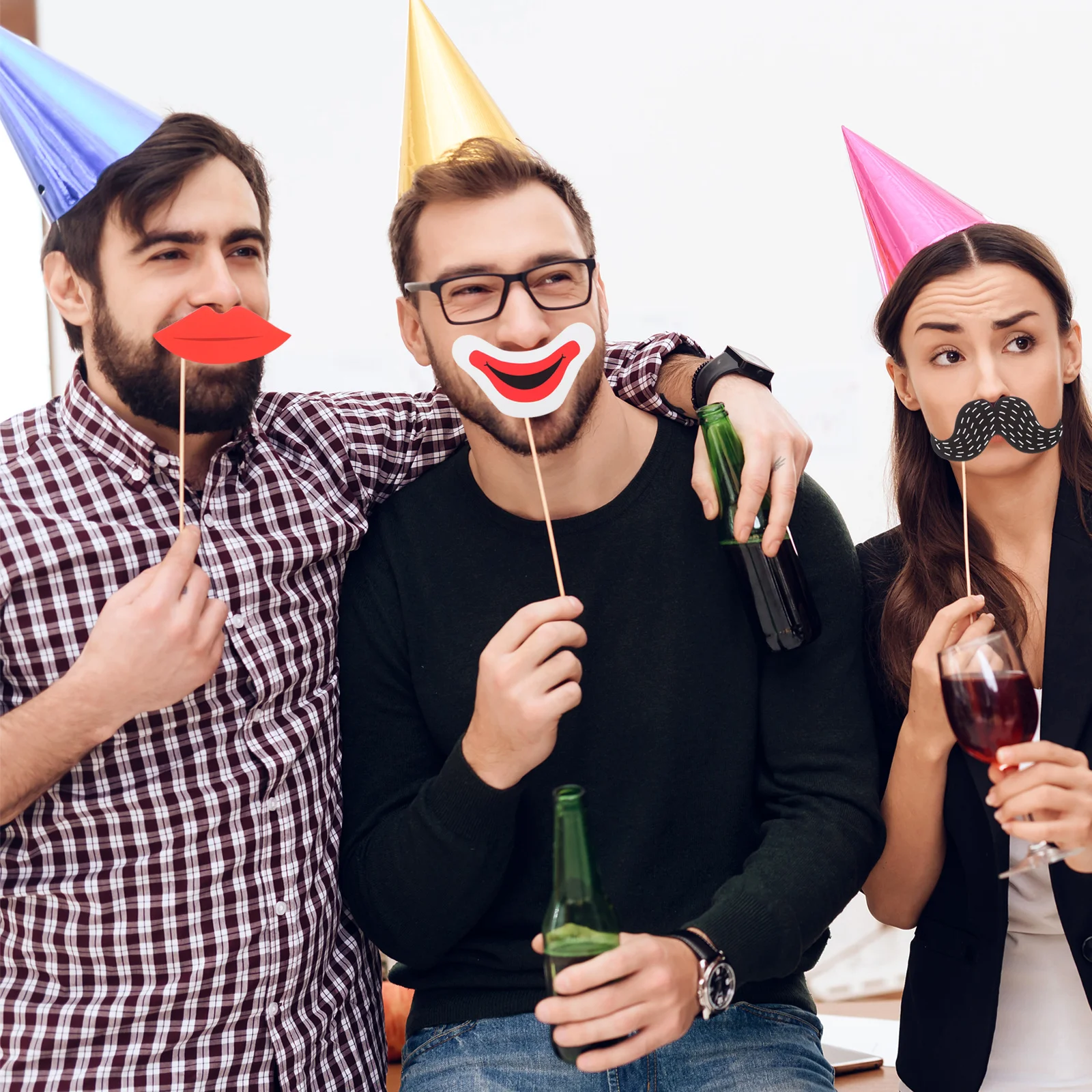 

36Pcs Photo Props Mustache Glasses Cat Clown Bowler Bowties Reusable Circus Party Decoration Circus Photo Props