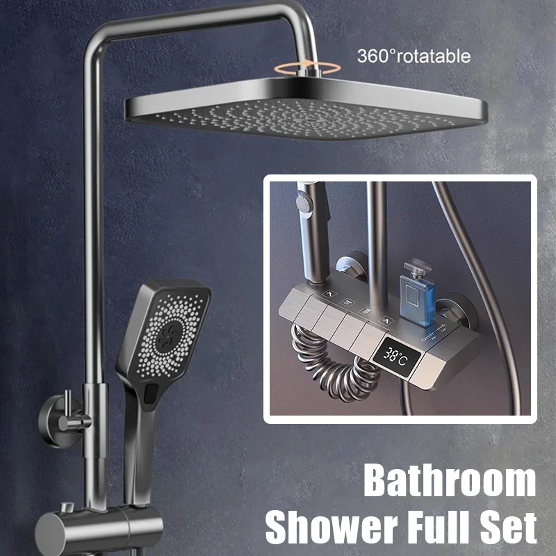 Intelligent Digital Shower Full Set Bathroom Bathtub Shower System Hot Cold Shower Faucet Rain Pressurized Shower Sets