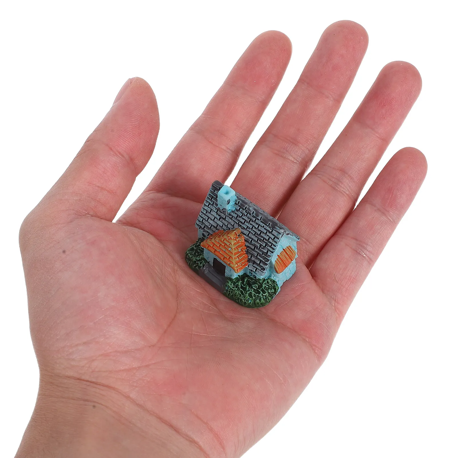 4Pcs Miniature Resin European Style Cottage Micro Landscape Village Decoration Fairy Garden Bonsai Planter Flower Pot Accessory