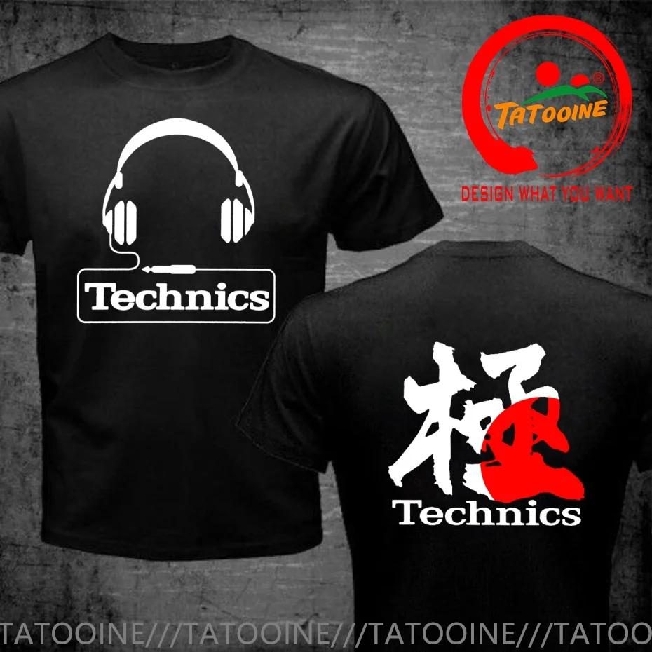 Funny Design Yin Yang Taichi Real DJs Matter Technics Headphone DJ back  Shirt Men Fashion Trendy Casual Clothing Stylish Tops