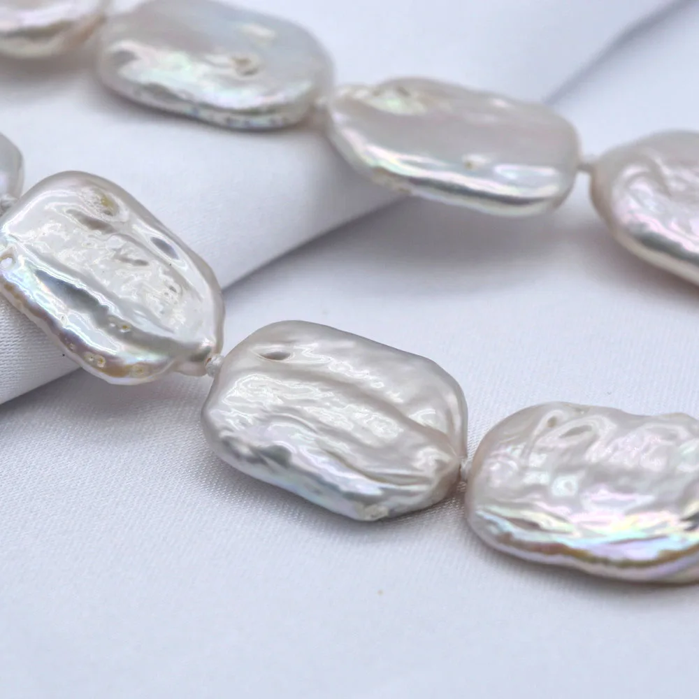 Women Necklace White Natural Freshwater Pearl Necklace Baroque Rectangular Pearl Custom Necklace Vintage Personality Jewelry