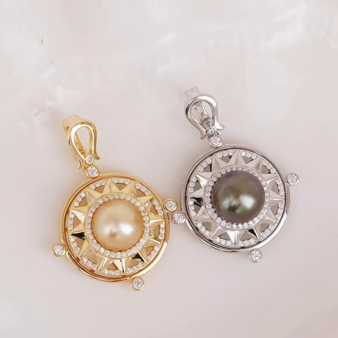 Wholesale 925 Sterling Silver Pendant Mounts Base Findings Settings Mountings Jewelry Fittings for 10-11mm Pearls 3pcs/lot