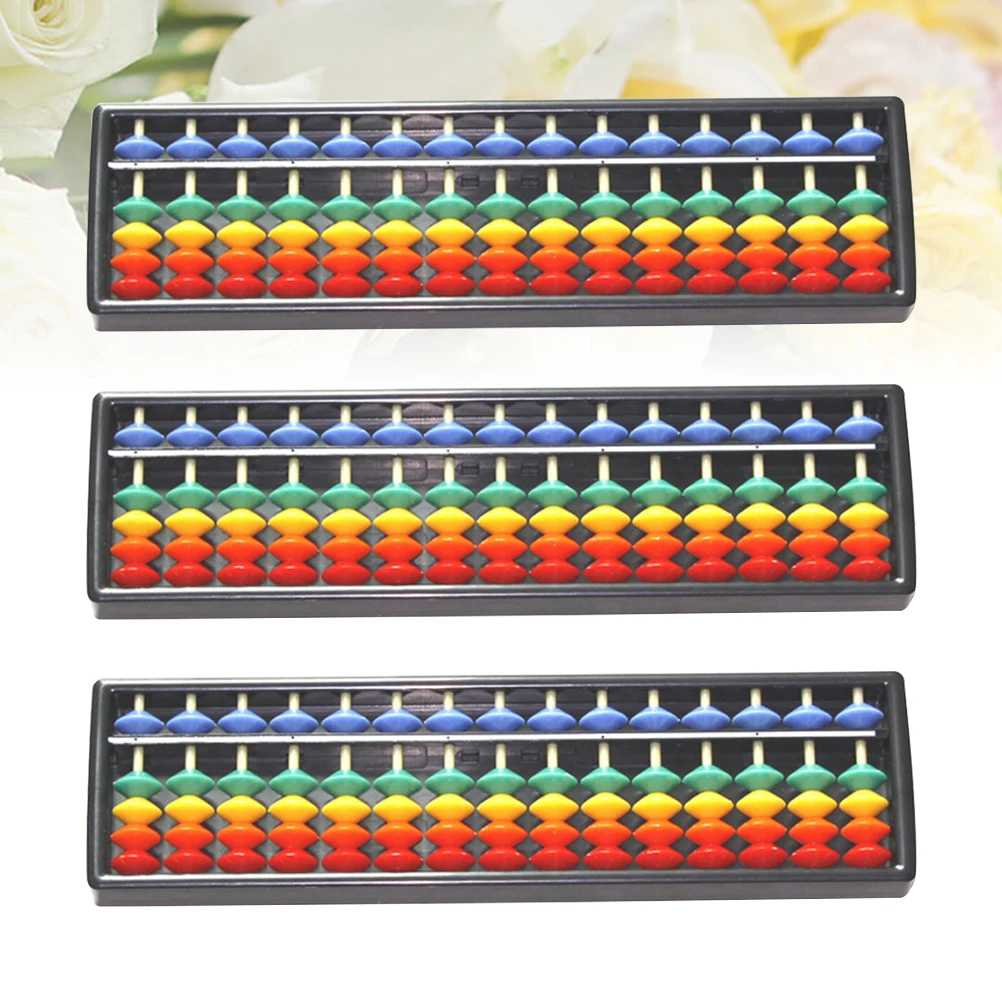 

3 Pcs Color Abacus Math Tool Chinese for Kids Learning Tools Portable Calculating Arithmetic Mathematics Counting Toy Toys