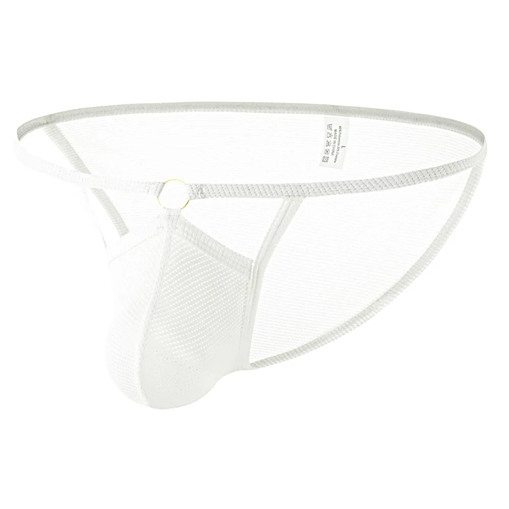 1pc Men Sheer Mesh Underwear U Bulge Pouch Briefs Quick Drying Breathable Panties Low-rise Underpants M-2XL Large Size