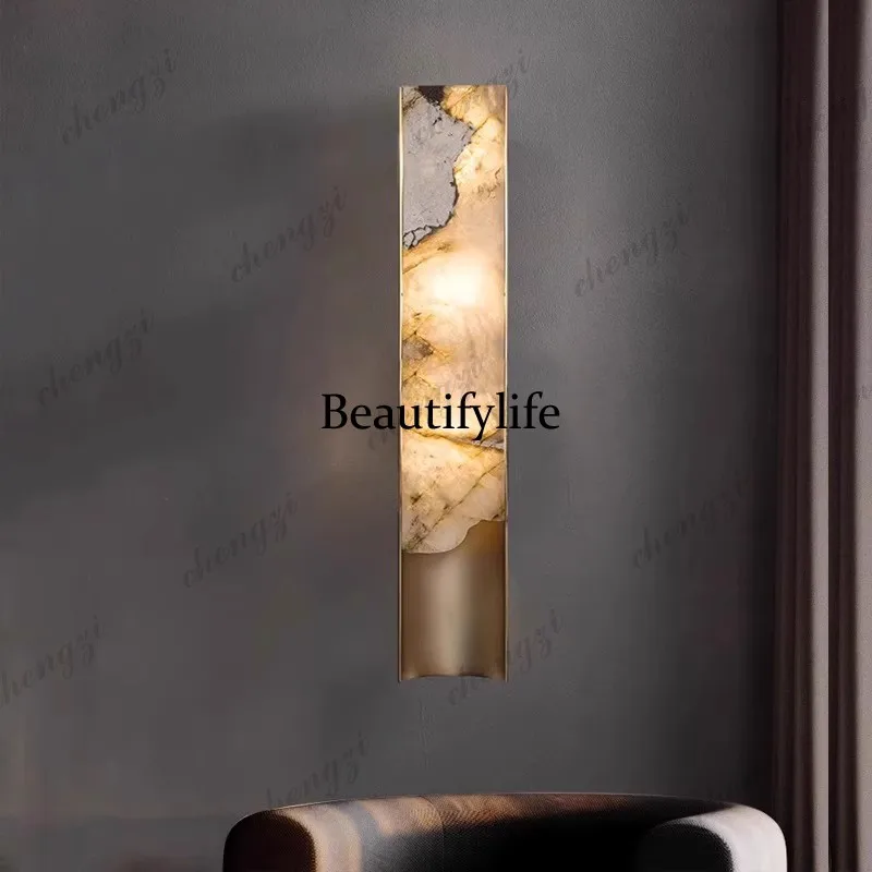 Postmodern living room wall lamp designer entrance aisle lamp advanced marble background wall lamp