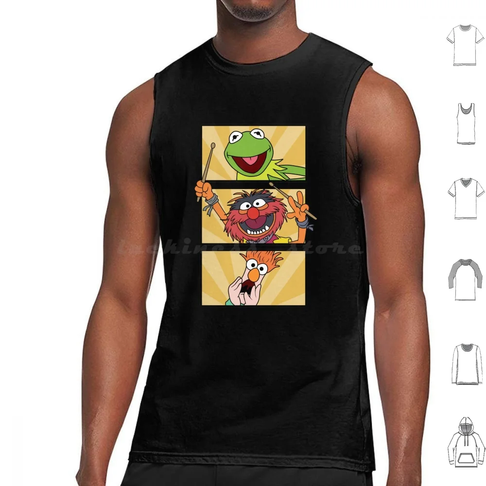 The Show Tank Tops Print Cotton The Frog Frog Tv Shows 70s Retro Animal Beaker Fozzie Jim Henson Show Cookie Monster Kids