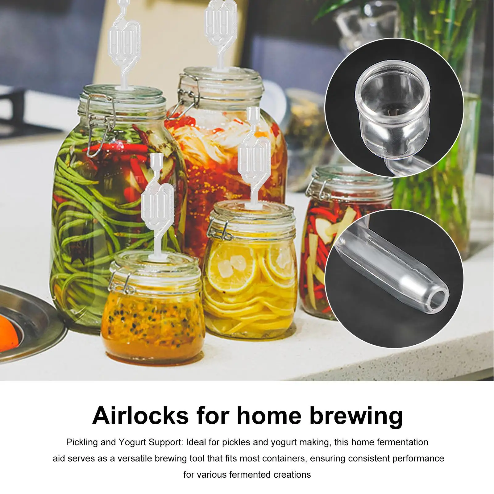 S-Shape Airlock for Fermenting Food Grade Bubble Airlock for Wine Making Beer Brewing Pickles Transparent Homebrew Equipment